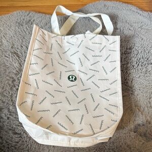 lululemon athletica Cream and Green Tote Bag